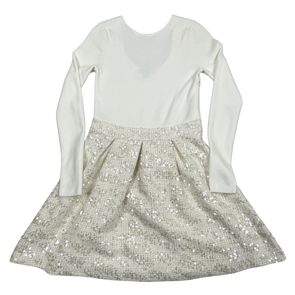 Steve Madden Vani Sequin Tweed Mini Dress Cream 0 Bridal Shower Graduation Party